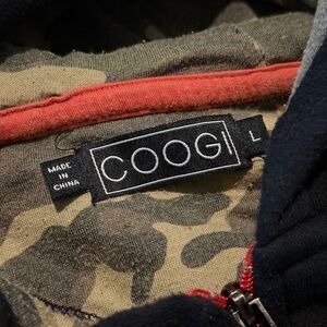 COOGI Black and Green Embroidered Logo Sweater